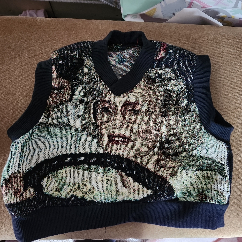 Betty white/ queen of england handmade cropped sweaters small